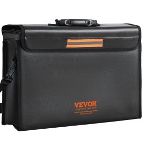 VEVOR Fireproof Document Box, Fireproof Document Bag with Lock, 3-layer Folding Fireproof and Waterproof File Box 15.35x12.4x13.98 inch with Zipper, f