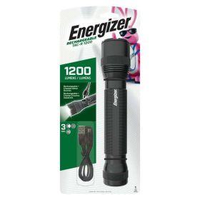 Energizer TAC R 1200 Rechargeable Tactical Flashlight, 1200 Lumens, IPX4 Water Resistant, Aircraft-Grade Aluminum LED Flashlight, Outstanding Emergenc