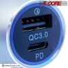 5 Core USB Car Charger Cigarette Lighter Adapter 1 USB 1 Type C Port QC 3.0 36W Fast Charging - CDKC12 1Pc